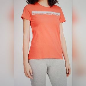 PUMA Women's Script Graphic T-shirt Tee Salmon NWT Size XL